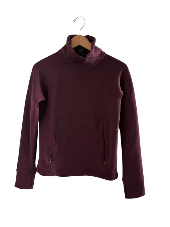 Athleta Jackets & Blazers - Athleta Maroon High-Neck Pullover Jacket with Thumb Holes